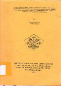 Image of Perbandingan Prestasi Belajar Agama Hindu Yang Orang Tuanya Berpenghasilan Tetap Dengan Siswa Orang Tuanya Yang Berpenghasilan Tidak Tetap Di SMP Negeri-1 Tewang Sengalang Garing Di Pendahara