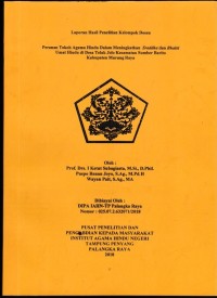 Image of Peranan Tokoh Agama Hindu dalam meningkatkan Sraddha dan Bhakti umat Hindu di Desa Teluk Jolo Kecamatan Sumber Barito Kabupaten Murung Raya