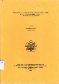 Image of Efektivitas Evaluasi Pengajaran Agama Hindu DI SMP Negeri 1 Tasik Payawan Kabupaten Katingan