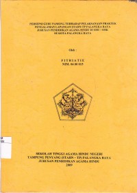 Image of Persepsi Guru Pamong terhadap pelaksanaan Praktek Pengalaman Lapangan STAHN-TP Palangka Raya Jurusan Pendidikan Agama Hindu Di SMU/SMK Se Kota Palangka Raya