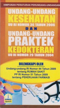 Image of Undang-Undang Kesehatan UU RI Nomor 36 Tahun 2006