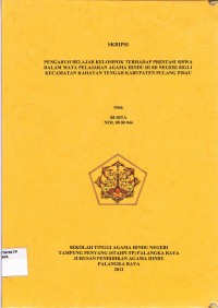 Image of Pengaruh belajar kelompok terhadap prestasi siswa dalam mata pelajaran Agama Hindu di SD Negeri Sigi-1 Kecamatan Kahayan Tengah Kabupaten Pulang Pisau