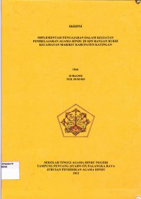 Image of Implementasi pengajaran dalam kegiatan pembelajaran Agama Hindu di SDN Rangan Burih kecamatan Marikit kabupaten Katingan