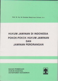 Image of Hukum Jaminan di Indonesia  Pokok-Pokok Hukum Jaminan dan Jaminan Perorangan