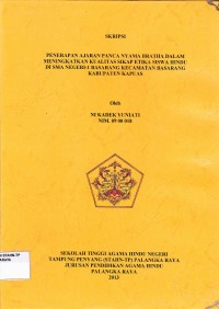 Image of Penerapan Ajaran Panca Nyama Bratha Dalam Meningkatkan Kualitas Sikap Etika Siswa Hindu di SMA Negeri 1 Basarang Kecamatan Basarang Kabupaten Kapuas