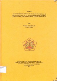 Image of Analisis Hubungan Perhatian Orang Tua Terhadap Presentasi Belajar Siswa Agama Hindu Di Sma Negeri-1 Basarang Kecamatan Basarang Kabupaten Kapuas