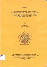 Image of Nilai-Nilai Pendidikan Hindu Dalam Sangku Tambak Raja Pada Ritual Basarah Masyarakat Hindu Kaharingan Di Desa Tuwung Kecamatan Kahayan Tengah Kabupaten Pulang Pisau