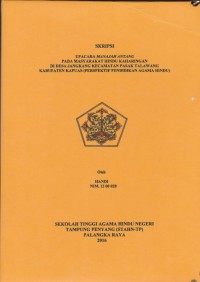 Image of Upacara Mnajah Antang Pada Masyarakat Hindu Kaharingan Di Desa Jangkang Kecamatan Pasak Talawang Kabupaten Kapuas (Perspektif Pendidikan Agama Hindu)