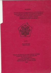 Image of Penyelesaian Perkawinan Tutup Sumang Masyarakat Hindu Kaharingan Di Desa Lebo Kecamatan Pematang Karau Kabupaten barito Timur (Perspektif Hukum Hindu)