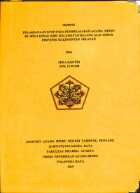 Image of Pelaksanaan KTSP pada Pembelajaran Agama Hindu Di SDN-1 Hinas Kiri Kecamatan Batang Alai Timur Propinsi Kalimantan Tengah