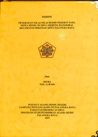 Image of Penerapan Nilai-Nilai Budhi Pekerti Pada Siswa Hindu Di SDN-1 Kereng Bangkirai Kecamatan Sebangau Kota Palangka Raya
