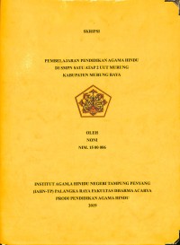Image of Pembelajaran Pendidikan Agama Hindu Di SMPN Satu Atap 2 Uut Murung Kabupaten Murung Raya