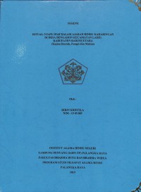 Image of Ritual Nyapu Ipar Dalam Ajaran Hindu Kaharingan Di Desa Bengahon Kecamatan Lahei Kabupaten Barito Utara ( Kajian Bentuk, Fungsi dan Makna )