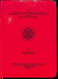 Image of Penerapan Hukum Waris Santana Purusa Di Desa Basarang Kecamatan Basarang Kabupaten Kapuas ( Perspektif Hukum Hindu )