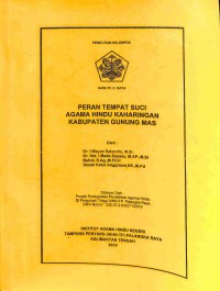 Image of Peran Tempat Suci Agama Hindu Kaharingan Kabupaten Gunung Mas