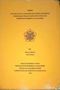Image of Upacara Pakanan Suhur Keluarga Hindu Keharingan di Kelurahan Tehang Kabupaten Gunung Mas (Persefektif Pendidikan Agama Hindu)