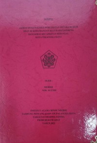 Image of Akibat Hukum Kasus Perceraian Secara Hukum Adat di Kedamangan Kelurahan Kereng Bangkarai Kecamatan Sebangau Kota Palangkaraya