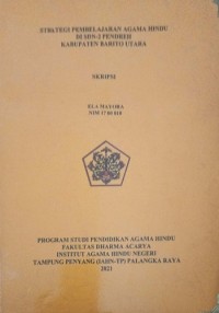 Image of Strategi Pembelajaran Agama Hindu Di SDN-2 Pendreh Kab. Barito Utara