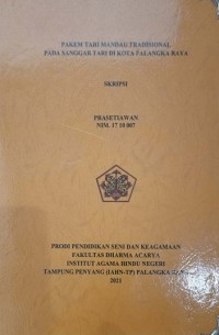 Image of Pakem Tari Mandau Trandisional Pada Sanggar Tari Di KotaPalangkaraya