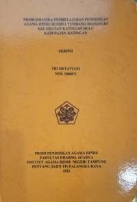 Image of Problematika Pembelajaran Pendidikan Agama Hindu Di SDN-1 Tumbang Manangei Kec.
