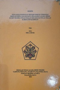 Image of Pengaruh Penerapan Metode Diskusi Terhadap Prestasi Siswa Dalam Mata Pelajaran Agama Hindu di SMP Negeri-3 Pulau Malan Kec. Pulau Malan Kab. Katingan