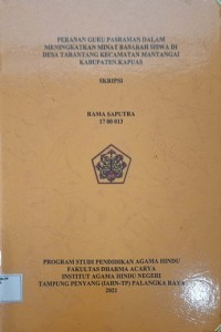 Image of Peranan Pasraman Dalam Meningkatkan Minat Basarah Siswa di Desa Tarantang Kec. Mantangai Kab. Kapuas