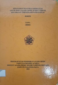 Image of Penanaman Nilai-nilai Moralitas Untuk Siswa Agama Hindu Di SDN 3 Timpah Kec. Timpah Kab. Kapuas