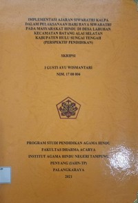 Image of Implementasi Ajaran Siwaratri Kalpa Dalam Pelaksanaan Hari Raya Siwaratri Pada Masyarakat Hindu di Desa Labuhan Kec. Batang Alai Selatan Kab. Hulu Sungai Tengah (Perspektif Pendidikan)
