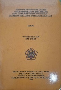 Image of Penerapan Metode Make A Match Untuk Meningkatkan Hasil Belajar Siswa Agama Hindu Di SDN Tajau Pecah 2 Kec. Batu Ampar Kab. Tanah Laut