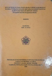 Image of Kinyah Bukung Pada Masyarakat Hindu Keharingan Di Desa Tumbang Payang Kecamatan Bukit Santuai Kab. Kota Waringin Timur (Perspektif Seni dan Keagamaan Hindu