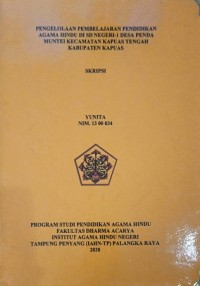 Image of Pengelolaan Pembelajaran Pendidikan Agama Hindu Di SD Negeri-1 Desa Penda Muntei kec. Kapuas Tengah Kab. Kapuas