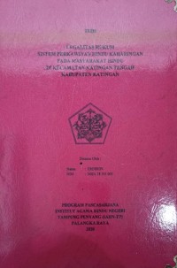 Image of Legalitas Hukum Sistem Perkawinan Hindu Keharingan Pada masyarakjat Hindu di Kecamatan Katingan Tengah Kabupaten Katingan