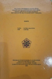 Image of Nilai-nilai Pendidikan Agama Hindu Dalam Upacara Pesiwah Pada Umat Hindu Dayak Lawangan Di Desa Salikung Kec. Muara Uya Kab. Tabalong