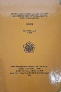 Image of Pelaksanaan Pembelajaran Di Pasraman Asi Pambelum Desa Tewang Rangkang Kab.Katingan