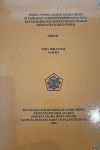 Image of Model Pembelajaran Agama Hindu Di Pasraman Sumber Pengentoan Di Desa Bantai Karau Kec. Dusun Tengah Kab. Barito Timur