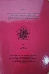 Image of Kesadaran Hukum Masyarakat Hindu Keharingan Dalam Pencatatan Akta Perkawinan (Studi Kasus Di Desa Tumbang Koling Kec. Cempaga Hulu Kab. Kotawaringin Timur)