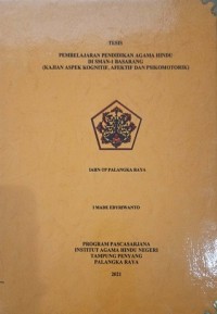Image of Pembelajaran Pendidikan Agama Hindu Di SMAN-1 Basarang (Kajian Aspek Kognitif, Afektif dan Psikomotorik)
