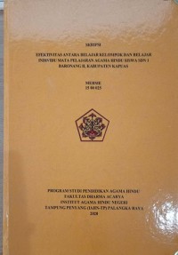 Image of Efektivitas Antara Belajar Kelompok Dan Belajar Individu Mata Pelajaran Agama Hindu Siswa SDN 1 Baronang II, Kab. Kapuas