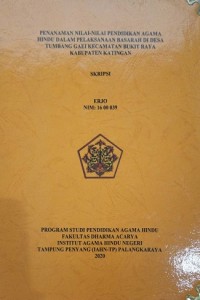 Image of Penanaman Nilai-Nilai Pendidikan Agama Hindu Dalam Pelaksanaan Basarah Di Desa Tumbang Gaei Kec. Bukit Raya Kab. Katingan