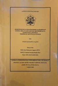 Image of Esistensi Balai Basarah Hindu Kaharingan Di Desa Melata Kec. Menthobi Raya Kab. Lamandau Perspektif Bentuk dan Fungsi