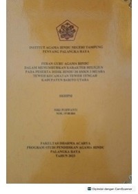 Image of Peran guru agama Hindu dalam menumbuhkan karakter religious pada peserta didik Hindu di SMKN 3 Muara Teweh Kec. Teweh tengah, Kab. BARUT