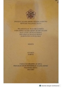 Image of Pelaksanaan puja tri sandhya pada siswa agama Hindu di SMPN satu atap 1 rungan barat kec.rungan barat, kab.GUMAS