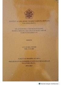 Image of Nilai Estetika Tari Riam Panjang Di Desa Dewara Kecamatan Batu Ampar Kabupaten Seruyan