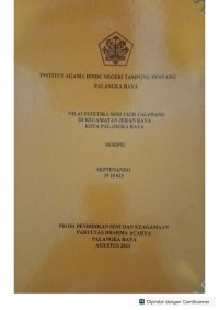 Image of Nilai Estetika seni ukir talawang di kec. Jekan raya, kota P.Raya