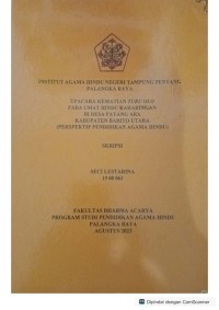 Image of Upacara kematian turu olo pada umat hindu kaharingan di desa paying ara Kab, BARUT (perspektif pendidikan agama Hindu)