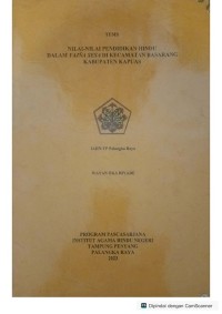 Image of Nilai-nilai pendidikan agama Hindu dalam yajna sesa di ke. Basarang, Kab. Kapuas