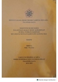 Image of Eksistensi music rabab dalam masyarakat hindu kaharingan di desa tumbang baringei kec. Rungan , kab. GUMAS