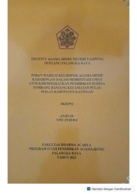 Image of Peran majelis kelompok agama Hindu Kaharingan dalam memotivasi umat untuk meningkatkan pendidikan di desa tumbang banjang kec.pulau malan, kab.Katingan