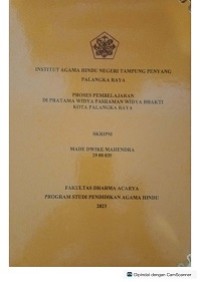 Image of Proses pembelajaran di pratama widya pasraman widya bhakti kota P.Raya