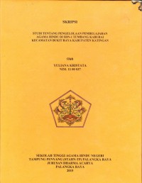 Image of Studi tentang pengelolaan pembelajaran agama Hindu di SDN-1 Tumbang Kaburai kec.Bukit Raya Kab. Katingan